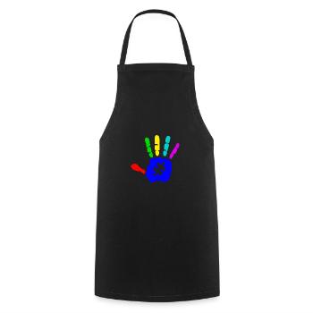 AUTISM PUZZLE HAND Autism Awareness Gift - Cooking Apron - black - Front - AI Model Male 185 dark (185cm)
