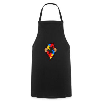 AUTISM SUPERHELD gift for autistic - Cooking Apron - black - Front - AI Model Male 185 dark (185cm)