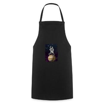 ASTRONAUT LOVE Space Saint Valentin - Tablier de cuisine - noir - Devant - AI Model Male 185 dark (185cm)