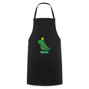UGLY CHRISTMAS TREX Gift T REX Dino for Dad - Cooking Apron - black - Front - AI Model Male 185 dark (185cm)