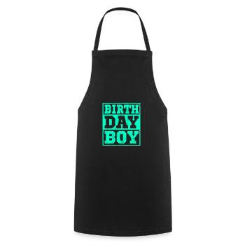 BIRTHDAY BOY birthday boy gift - Cooking Apron - black - Front - AI Model Male 185 dark (185cm)