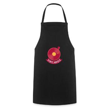 PLATINE VINYLE RECORD cadeau Vintage musique - Tablier de cuisine - noir - Devant - AI Model Male 185 dark (185cm)