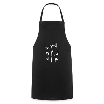 Yoga Asanas Yoga Positions Yoga Fan Yoga Teacher - Cooking Apron - black - Front - AI Model Male 185 dark (185cm)