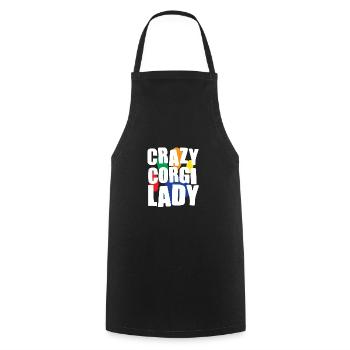 Crazy Corgi Dog Corgi Owner - Cooking Apron - black - Front - AI Model Male 185 dark (185cm)