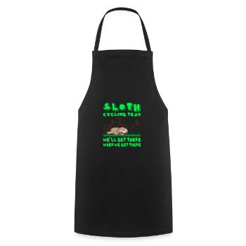 SLOTH CYCLING TEAM Bicycle Funny Cycling - Cooking Apron - black - Front - AI Model Male 185 dark (185cm)
