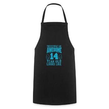 I AM 14 YEARS 14 birthday boys 14 years - Cooking Apron - black - Front - AI Model Male 185 dark (185cm)