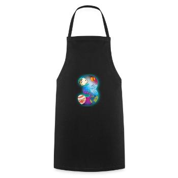 I AM 3 3 birthday boy 3 years space - Cooking Apron - black - Front - AI Model Male 185 dark (185cm)