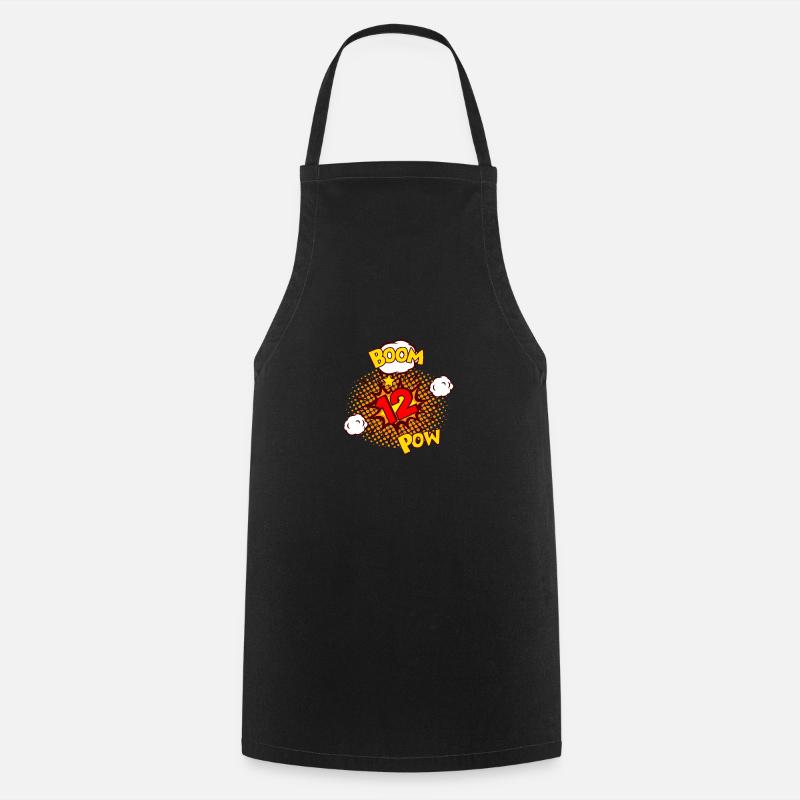 BD ANNIVERSAIRE 12 ans garçon 12 ans - Tablier de cuisine - noir