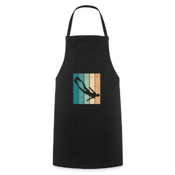 Freediving Retro Freediver Apnea Diver Apnea - Cooking Apron - black - Front - AI Model Male 185 dark (185cm)