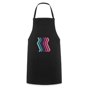 Geometrische Muster Retro Arcs Geometric Pattern - Kochschürze - Schwarz - Vorne - AI Model Male 185 dark (185cm)