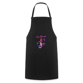 Meerjungfrauen Schwimmen Spruch Team Mermaid - Kochschürze - Schwarz - Vorne - AI Model Male 185 dark (185cm)