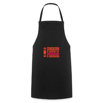 Skateboarder Saying Lustig Education is Important - Cooking Apron - black - Front - AI Model Male 185 dark (185cm)