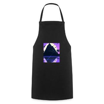 Vaporwave Aesthetic Island Palm Mountains - Tablier de cuisine - noir - Devant - AI Model Male 185 dark (185cm)