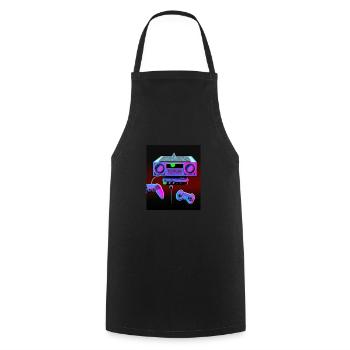 Vaporwave Aesthetic Retro Gaming Konsole - Kochschürze - Schwarz - Vorne - AI Model Male 185 dark (185cm)