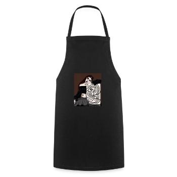 Cubisme Art Goth Girls avec une peinture dans - Tablier de cuisine - noir - Devant - AI Model Male 185 dark (185cm)