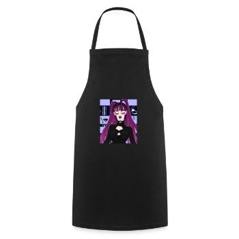 Goth Anime Vaporwave Cute Creepy Goth Girl - Cooking Apron - black - Front - AI Model Male 185 dark (185cm)