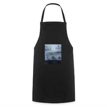 Full Moon Night Full Moon and Bats - Cooking Apron - black - Front - AI Model Male 185 dark (185cm)