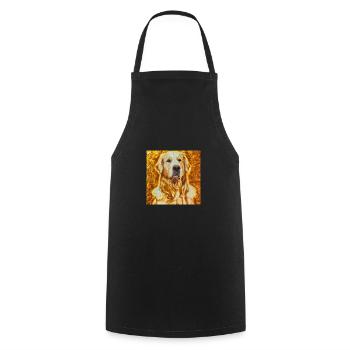 Golden Retriever Portrait Gustav Klimt Style Hund - Kochschürze - Schwarz - Vorne - AI Model Male 185 dark (185cm)