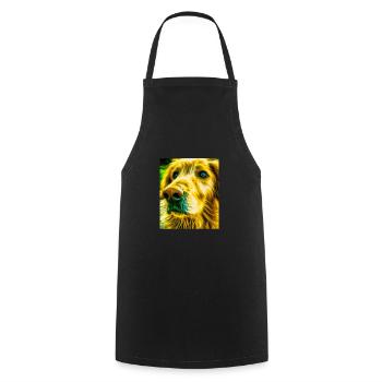 Golden Retriever Portrait Vincent Van Gogh Style - Kochschürze - Schwarz - Vorne - AI Model Male 185 dark (185cm)