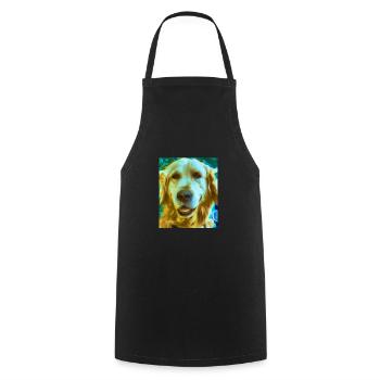Golden Retriever Portrait Vincent Van Gogh Style - Cooking Apron - black - Front - AI Model Male 185 dark (185cm)