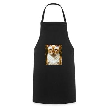 Siam Katzen Portrait Gustav Klimt Style Katze - Kochschürze - Schwarz - Vorne - AI Model Male 185 dark (185cm)