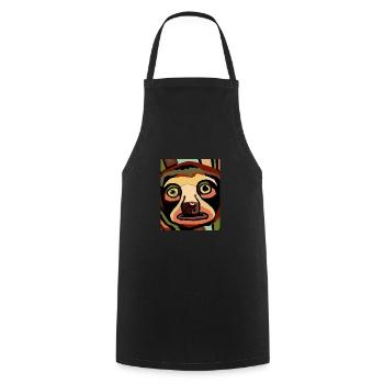 Portrait paresseux Drôle de cubisme - Tablier de cuisine - noir - Devant - AI Model Male 185 dark (185cm)