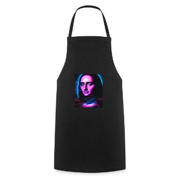 Vaporwave Aesthetic Portrait of a Woman - Cooking Apron - black - Front - AI Model Male 185 dark (185cm)