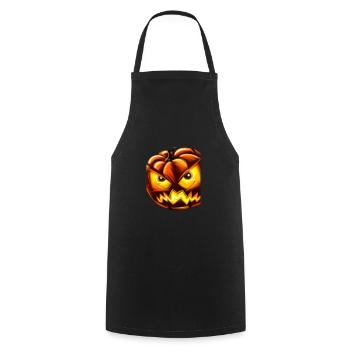 Citrouille d’Halloween aux yeux de feu - Tablier de cuisine - noir - Devant - AI Model Male 185 dark (185cm)