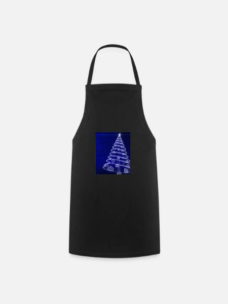 Weihnachten Weihnachtsbaum Schematic Blaupause - Kochschürze - Schwarz
