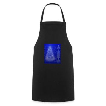 Weihnachten Weihnachtsbaum Schematic Blaupause - Kochschürze - Schwarz - Vorne - AI Model Male 185 dark (185cm)