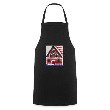 American Christmas Gingerbread House with US - Cooking Apron - black - Front - AI Model Male 185 dark (185cm)