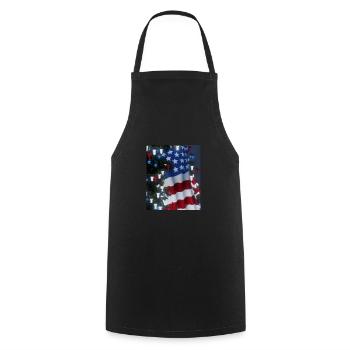 American Christmas Christmas Tree with US - Cooking Apron - black - Front - AI Model Male 185 dark (185cm)