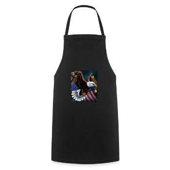 American Christmas White-tailed Eagle with US Flag - Cooking Apron - black - Front - AI Model Male 185 dark (185cm)