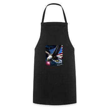 American Christmas White-tailed Eagle with US Flag - Cooking Apron - black - Front - AI Model Male 185 dark (185cm)