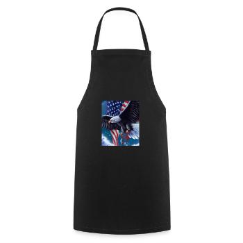 American Christmas White-tailed Eagle with - Cooking Apron - black - Front - AI Model Male 185 dark (185cm)