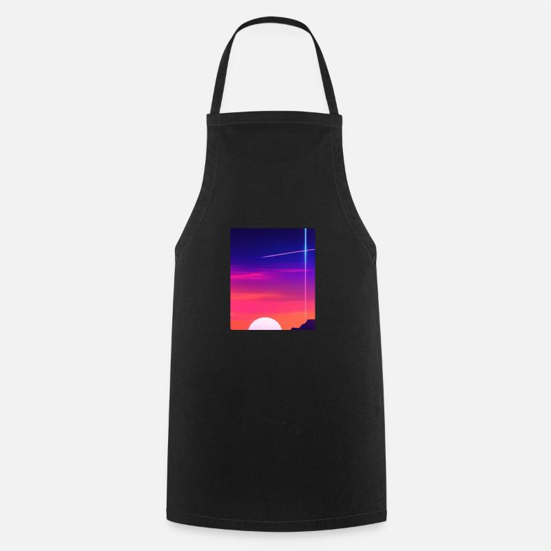 Vaporwave Sun Synthwave Sunset - Kochschürze - Schwarz