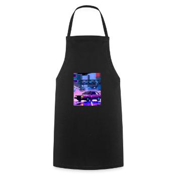 Vaporwave Esthétique Synthwave Car - Tablier de cuisine - noir - Devant - AI Model Male 185 dark (185cm)