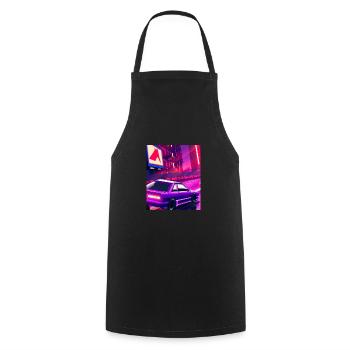 Vaporwave Esthétique Synthwave Car - Tablier de cuisine - noir - Devant - AI Model Male 185 dark (185cm)
