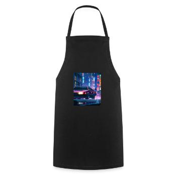 Vaporwave Esthétique Synthwave Car - Tablier de cuisine - noir - Devant - AI Model Male 185 dark (185cm)
