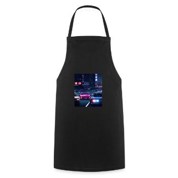 Vaporwave Esthétique Synthwave Car - Tablier de cuisine - noir - Devant - AI Model Male 185 dark (185cm)