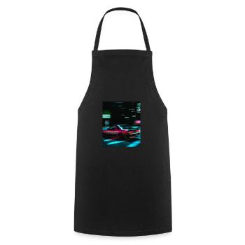 Vaporwave Esthétique Synthwave Car - Tablier de cuisine - noir - Devant - AI Model Male 185 dark (185cm)