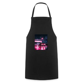 Vaporwave Esthétique Synthwave Car - Tablier de cuisine - noir - Devant - AI Model Male 185 dark (185cm)