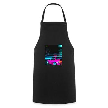 Vaporwave Esthétique Synthwave Car - Tablier de cuisine - noir - Devant - AI Model Male 185 dark (185cm)