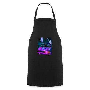Vaporwave Esthétique Synthwave Car - Tablier de cuisine - noir - Devant - AI Model Male 185 dark (185cm)