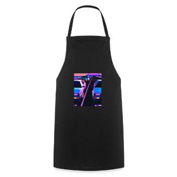 Vaporwave Esthétique Synthwave Car - Tablier de cuisine - noir - Devant - AI Model Male 185 dark (185cm)