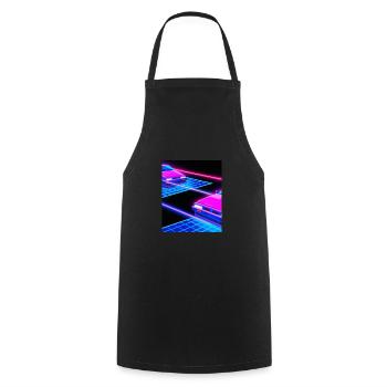 Vaporwave Esthétique Synthwave Car - Tablier de cuisine - noir - Devant - AI Model Male 185 dark (185cm)
