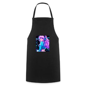 Pastel Aesthetic Cute Anime Girl - Cooking Apron - black - Front - AI Model Male 185 dark (185cm)