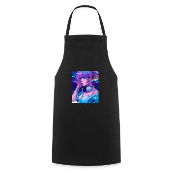 Pastel Aesthetic Cute Anime Girl - Cooking Apron - black - Front - AI Model Male 185 dark (185cm)