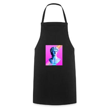 Vaporwave Statue Buste romain - Tablier de cuisine - noir - Devant - AI Model Male 185 dark (185cm)