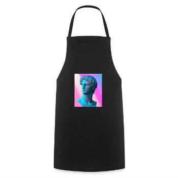 Vaporwave Statue Buste romain - Tablier de cuisine - noir - Devant - AI Model Male 185 dark (185cm)